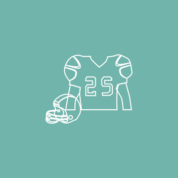 American football shirt and helmet icon