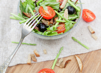 vegetable salad with cherry tomatoes and olives