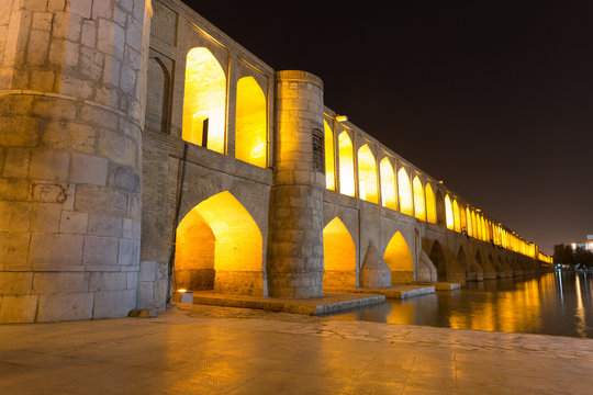 The Si-o-Seh Pol, The Bridge of 33 Arches, in Isfahan, Iran