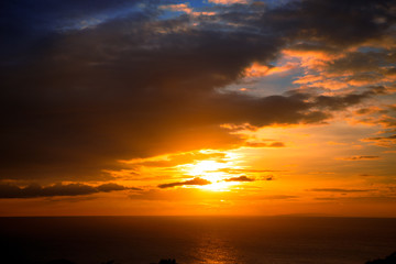 beautiful sunset above the sea