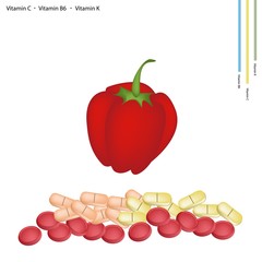 Red Bell Peppers with Vitamin C, B6 and K