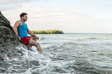Attractive Man On Beach