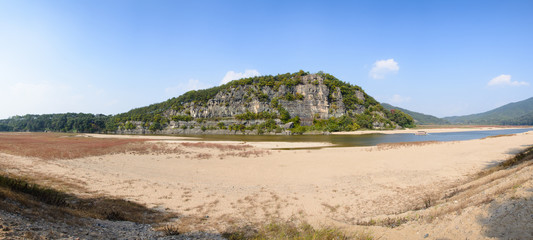 steep cliff with river in Andong