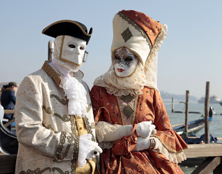 person wearing Venetian mask, Venice, Italy