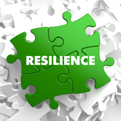 Fototapeta premium Resilience on Green Puzzle.