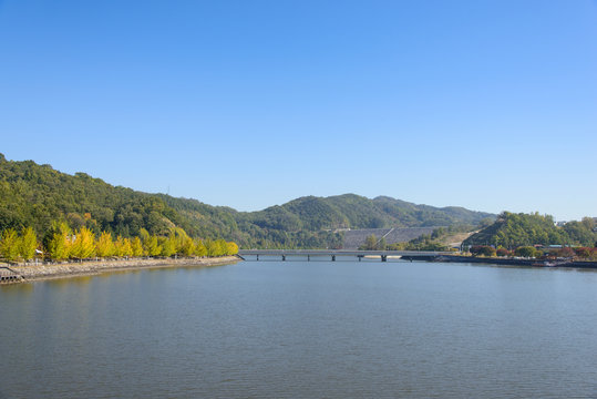 View of Andong Dam in Korea