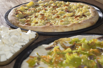 pizza with zucchini flowers