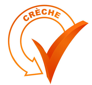 cr&egrave;che sur symbole valid&eacute; orange