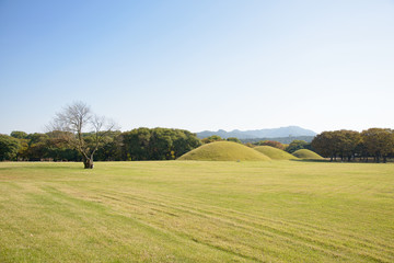 Fototapeta na wymiar Silla tombs in Gyeongju
