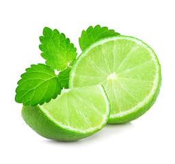 limes isolated on white