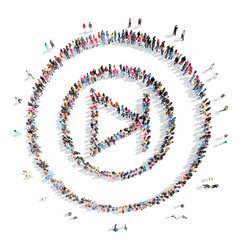 people in the shape of sign rewinding.