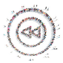 people in the shape of sign rewinding.