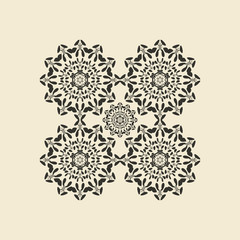 Mandala round ornament. Circular oriental background. 