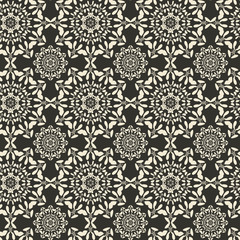 Mandala round ornament seamless texture. Circular oriental