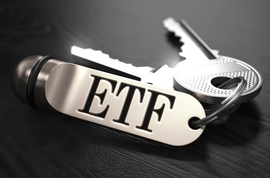ETF Concept. Keys with Keyring.
