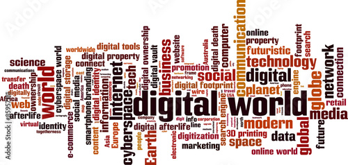  digital world word cloud concept vector illustration stockfotos und 