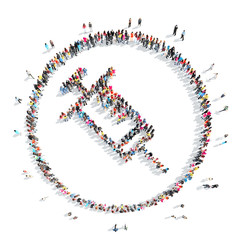 people in the shape of a syringe.