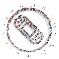 people in the shape of a medicated plaster.