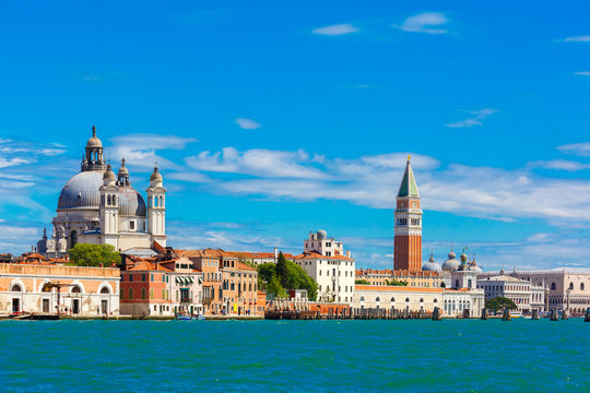 View from the sea to Venice in summer day, Italia