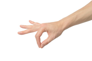 hand gesture of picking up something