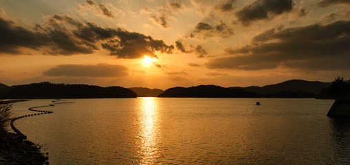 cloudy sunset of JINYANG Lake