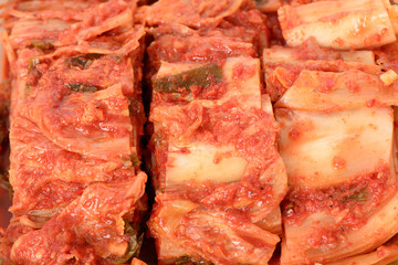 closeup of cutted Gimchi