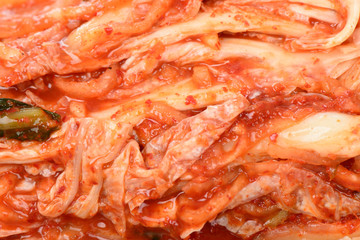 closeup of cutted Gimchi