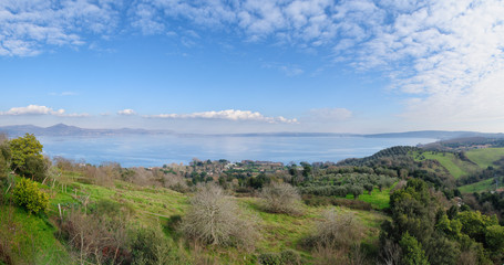 Fototapeta na wymiar Whole view of Lake of Bracciano