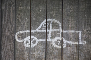 childs drawing of a car