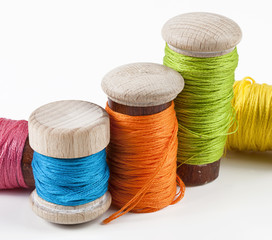 Spools of colored cotton