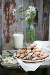 Homemade bagels with nuts