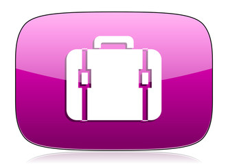 bag violet icon luggage sign