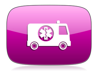 ambulance violet icon