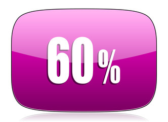 60 percent violet icon sale sign
