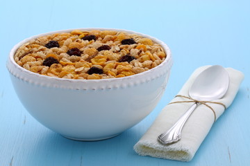 Delicious organic muesli cereal