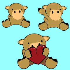 cute baby camel cartoon lovely set in vector format