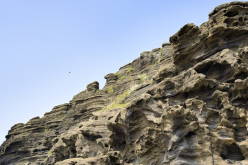 sedimentary rock at Yongmeori coast in Jeju island
