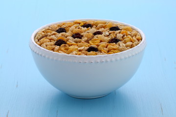 Delicious organic muesli cereal