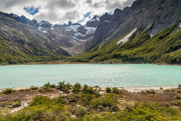 Fototapeta na wymiar Laguna Esmeralda at Tierra del Fuego island