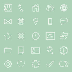Contact line icons on green background