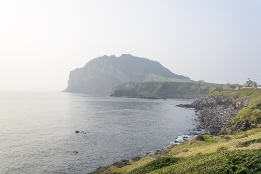 Landscape of Seongsan Ilchulbong in a morning