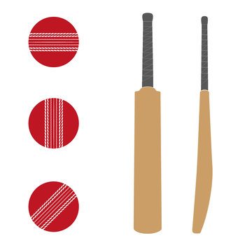 Traditional wood cricket bats and balls.