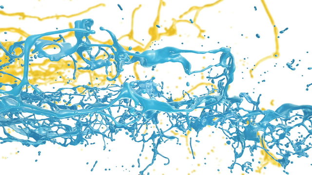Colored Splashes, isolated on white background.