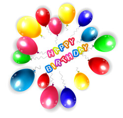 birthday background with colorful balloons
