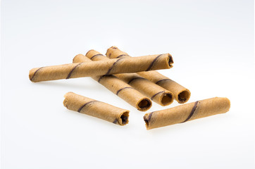 Waffle rolls flavored coffee.