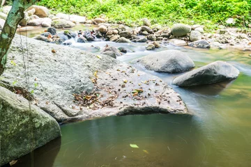 Tuinposter Water Flowing in Natural Park © Kobchai M.