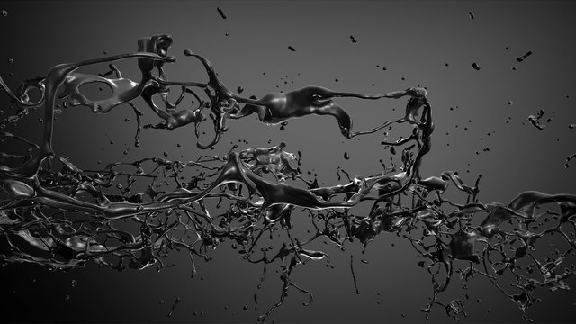 Black Oil with alpha. Slow motion.