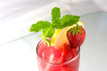 Summer party drink Cold fresh strawberrylemonade