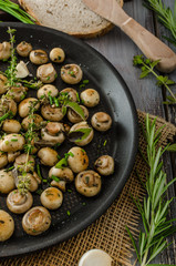 Salad of small mushrooms and herbs