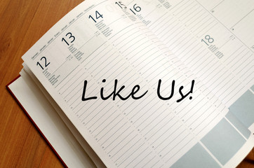 Like us concept Notepad